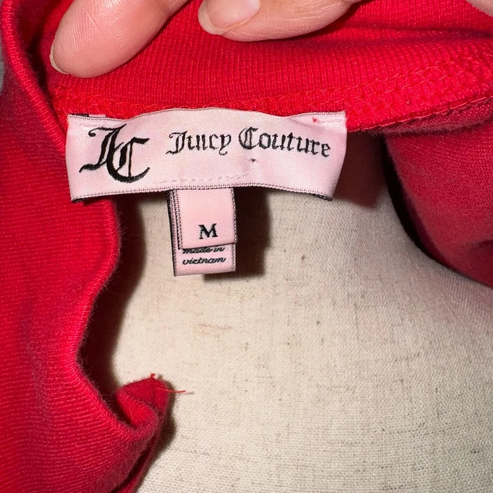 Juicy Couture Women's Red Batwing Velour Velvet Track Jacket Retro Disco Style M - Picture 9 of 9